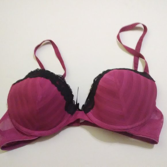 Violet & Black Trimmed Bra 36 B - Picture 1 of 8
